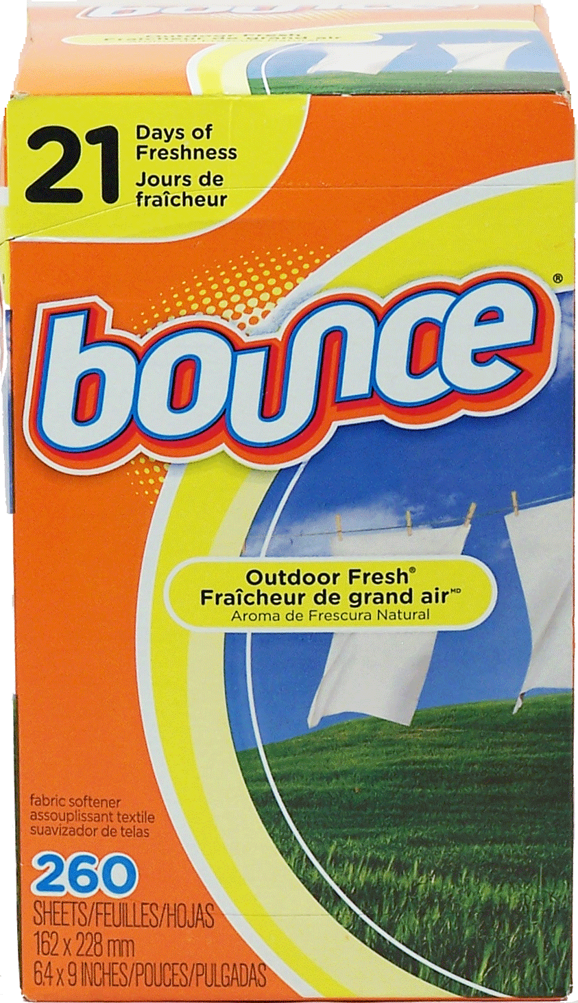 Bounce  outdoor fresh fabric softener dryer sheets, 6.4 x 9-inches Full-Size Picture